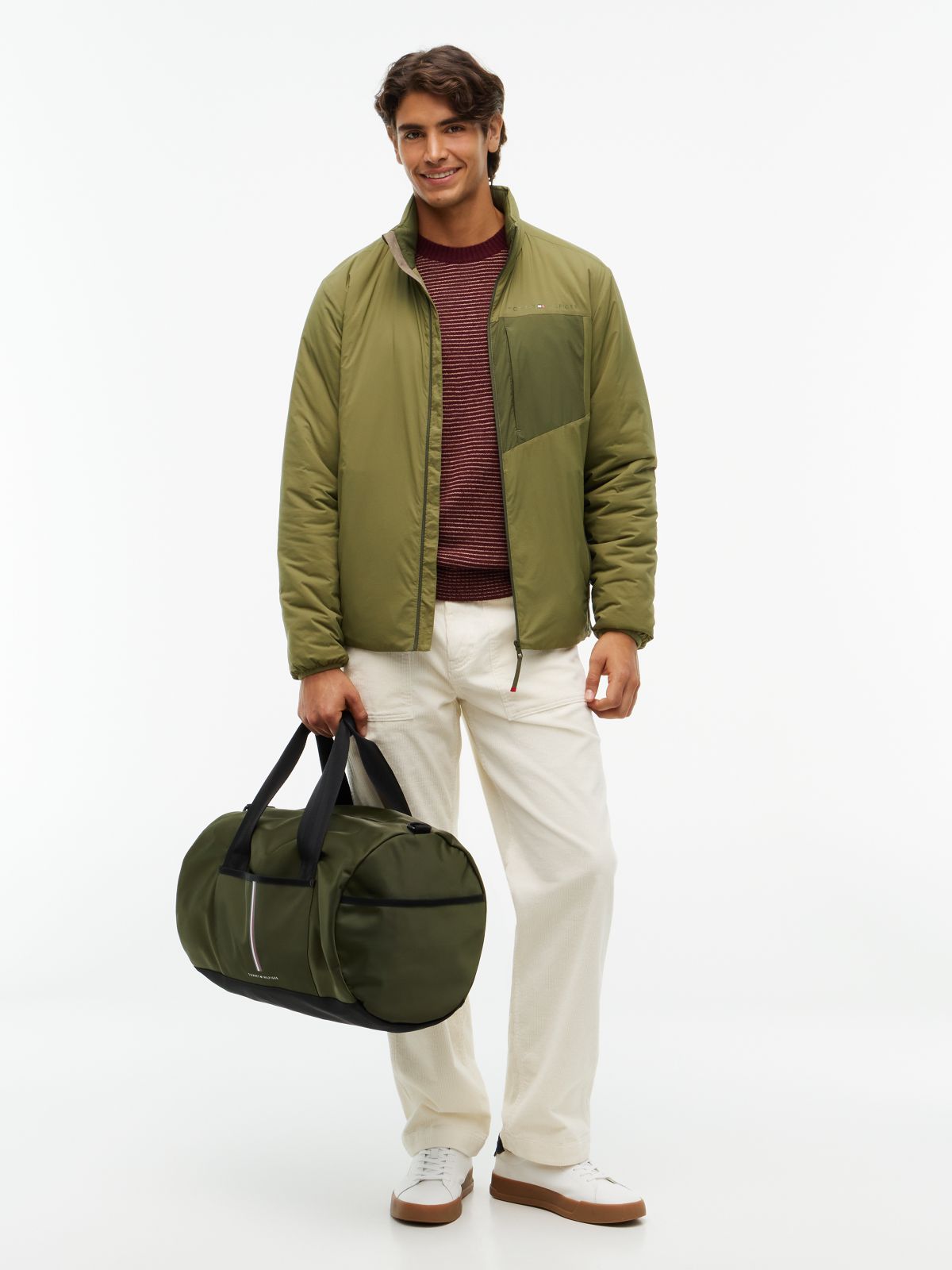 Flag Stripe Duffel Bag — Huntsman Green