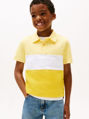 Kids' Colorblock Monotype Logo Polo, Citronella