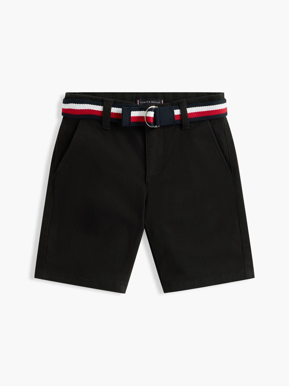 Kids' Belted Chino Short — Black