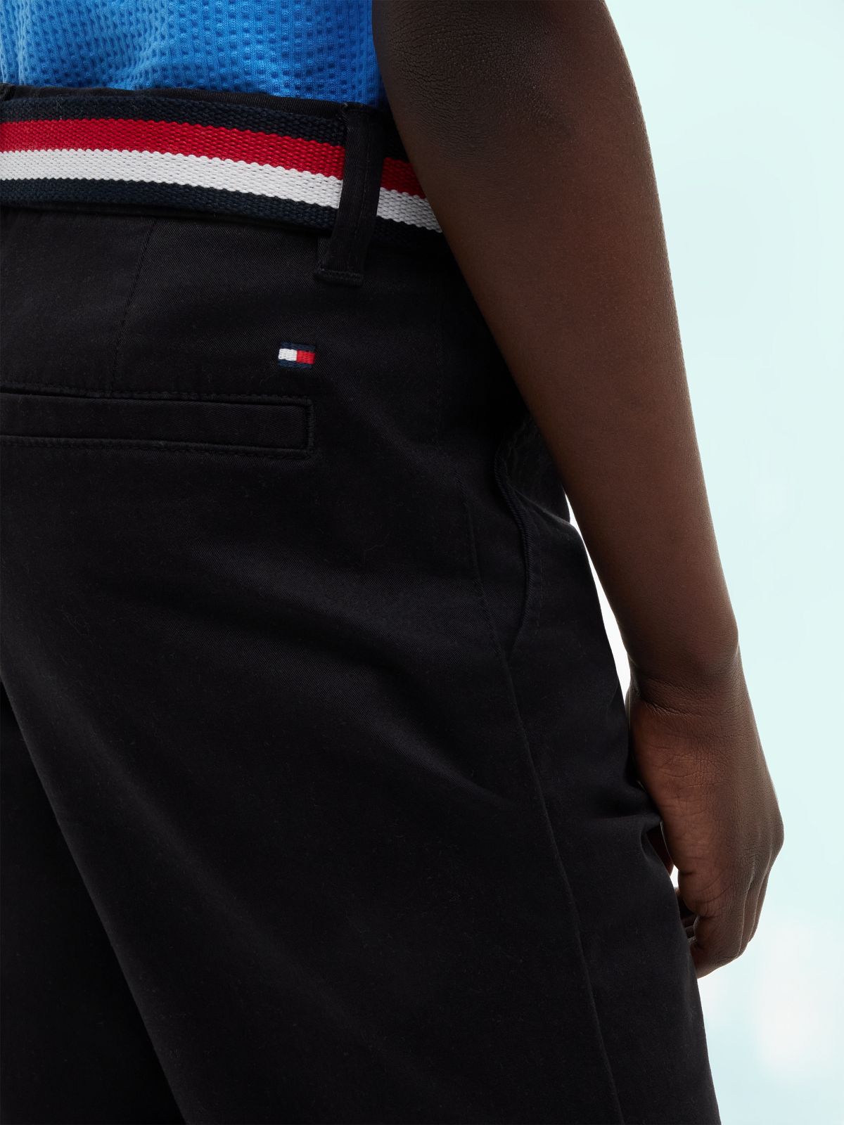 Kids' Belted Chino Short — Black