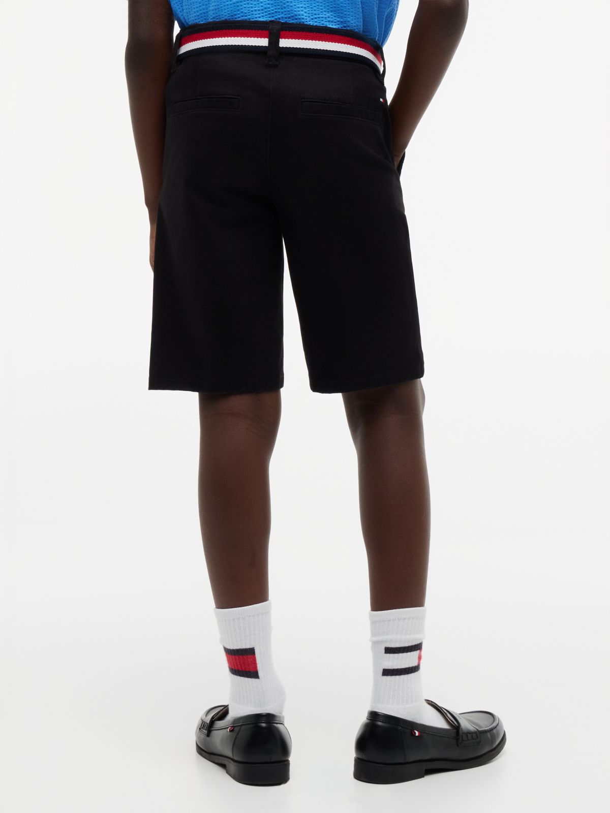 Kids' Belted Chino Short — Black