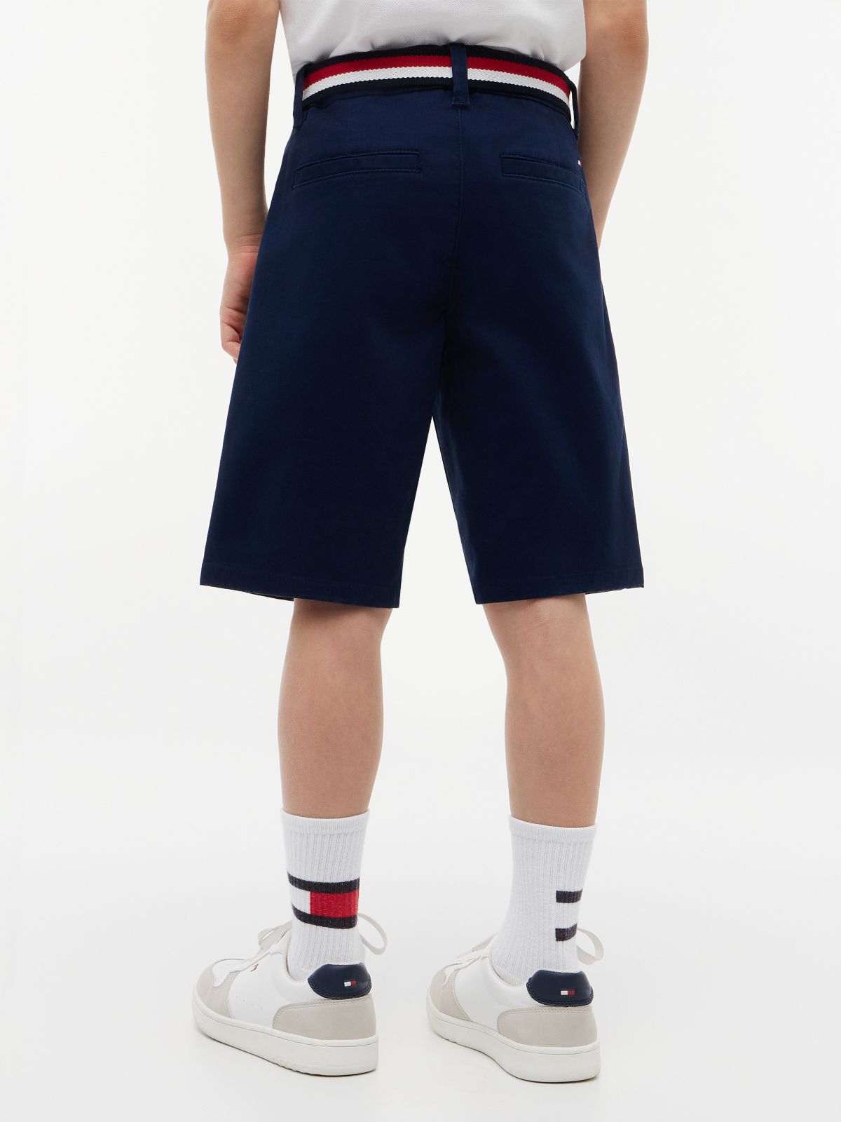 Kids' Belted Chino Short — Light Navy