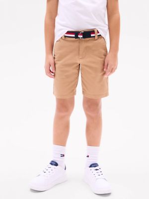 Kids' Belted Chino Short, Khaki
