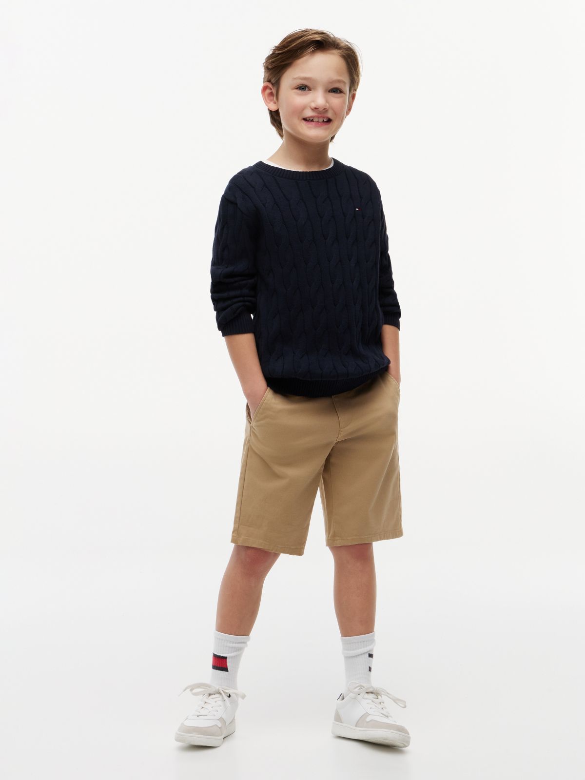 Kids' Belted Chino Short — Khaki