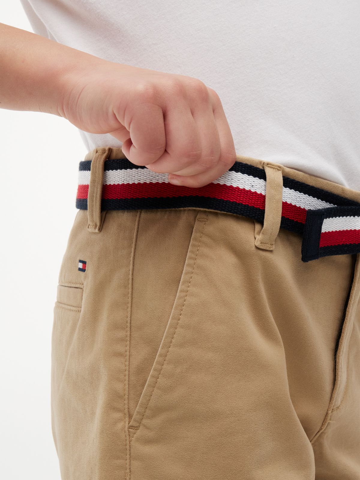 Kids' Belted Chino Short — Khaki