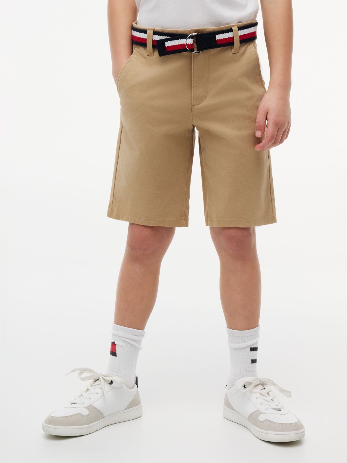 Kids' Belted Chino Short — Khaki