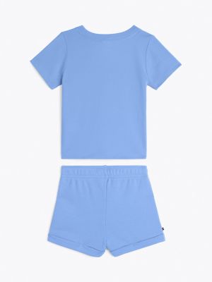 Babies' Logo Shirt and Short Set, Copenhagen Blue