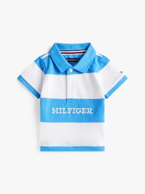 Babies' Stripe Hilfiger Logo Polo, Copenhagen Blue Stripe