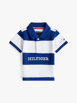 Babies' Stripe Hilfiger Logo Polo, Anchor Blue Stripe