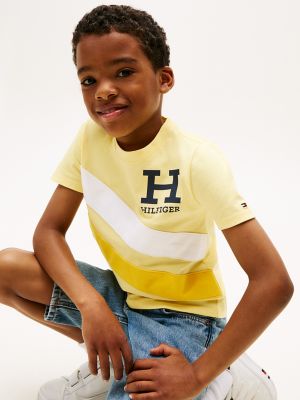 Kids' Diagonal Colorblock Logo T-Shirt, Citronella