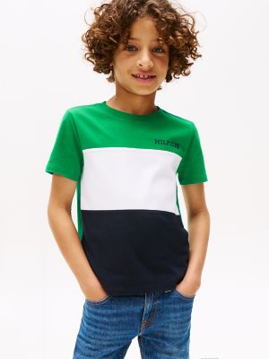 Kids' Monotype Logo Colorblock T-Shirt, Olympic Green