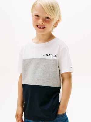Kids' Monotype Logo Colorblock T-Shirt, Optic White