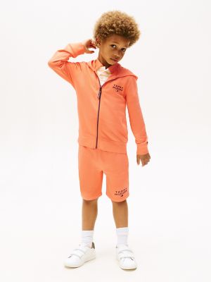 Kids' Hilfiger Logo Sweatshort, Sunny Orange