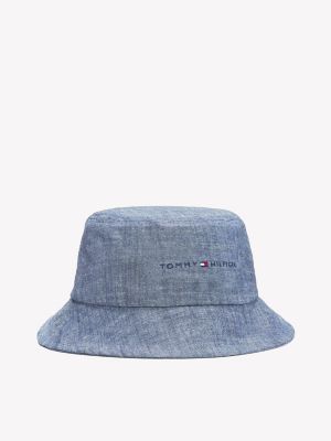 Kids' Tommy Logo Chambray Bucket Hat, Chambray