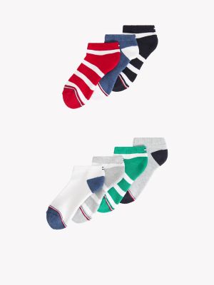 Kids' Flag Cuff Ankle Sock 7-Pack, Primary Red / Multi