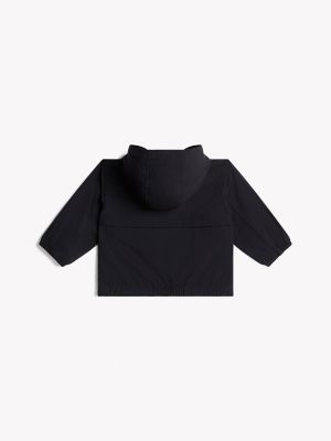 Babies' Hilfiger Logo Hooded Windbreaker, Navy