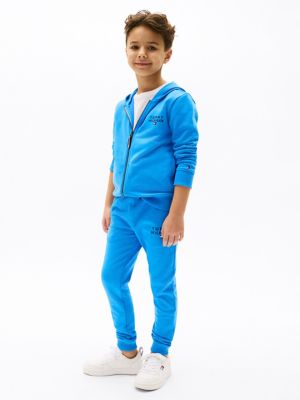 Kids' Hilfiger Logo Zip Hoodie, Copenhagen Blue