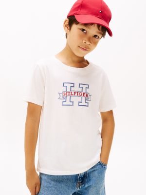 Kids' H Logo T-Shirt, Ancient White