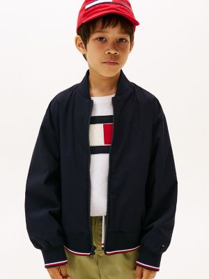 Kids' Embroidered Logo Bomber Jacket, Navy