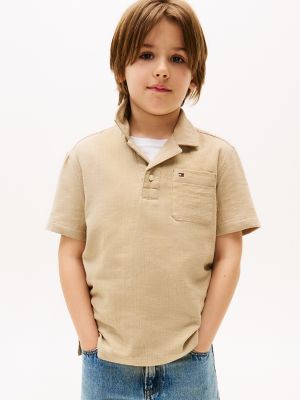 Kids' Double-Cloth Gauze Shirt, Beige