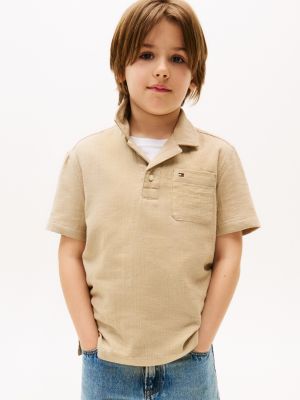 Kids' Double-Cloth Gauze Shirt, Beige
