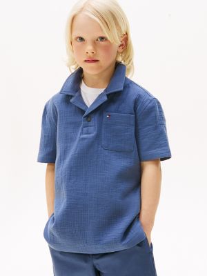 Kids' Double-Cloth Gauze Shirt, Faded Indigo