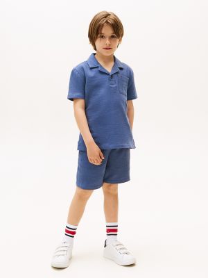 Kids' Double-Cloth Gauze Short, Faded Indigo
