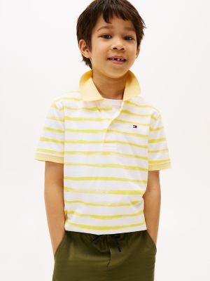 Kids' Washed Stripe Polo, Citronella Stripe