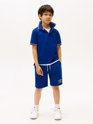 Short en molleton à logo New York pour enfants, bleu ancré