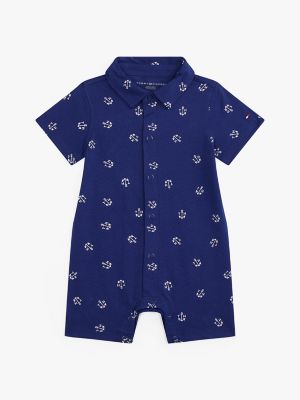 Babies' Allover Anchor Print Shortall, Blue Ink