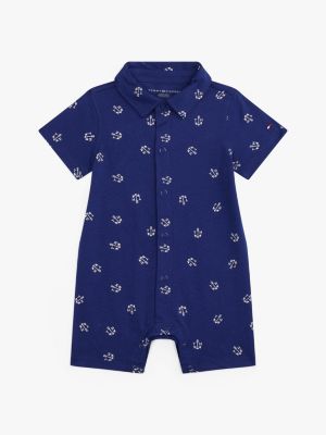 Babies' Allover Anchor Print Shortall, Blue Ink