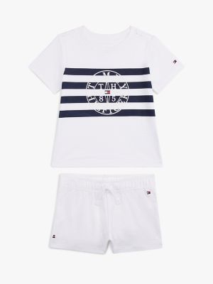 Babies' Maritime T-Shirt and Short Set, Optic White