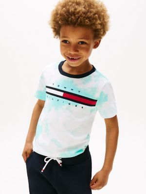 Kids' Tie-Dye Flag Logo T-Shirt, Miami Aqua