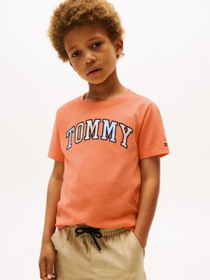 Kids' Multiprint Logo T-Shirt, Sunny Orange