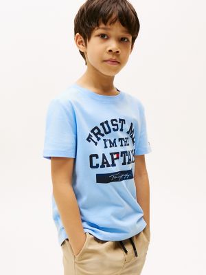 Kids' Captain Logo T-Shirt, Vessel Blue