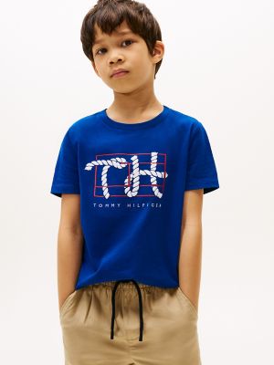 Kids' Rope Logo T-Shirt, Anchor Blue