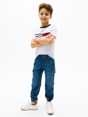 Kids' Dark Wash Denim Cargo Jogger, Dark Wash