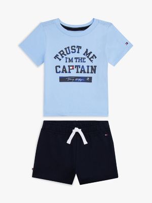 Babies' Captain T-Shirt and Short Set, Vessel Blue