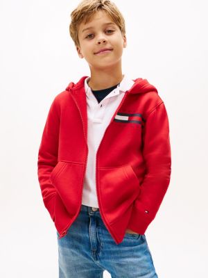 Kids' Logo Zip Hoodie, Red