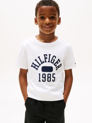 Kids' Hilfiger 1985 Logo T-Shirt, Optic White