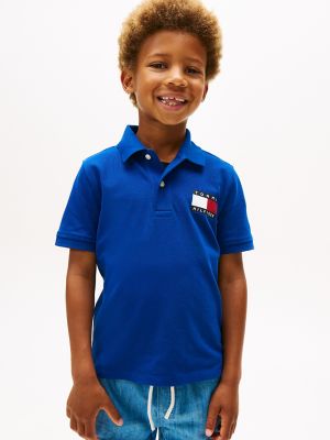 Kids' Flag Graphic Polo, Navy