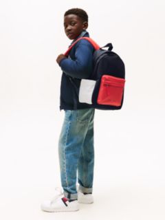 Kids' Colorblock Backpack — Navy/White/Red 5