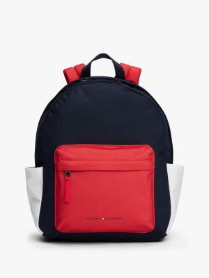 Kids' Colorblock Backpack, Space Blue / Bright White / Apple Red