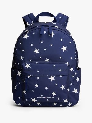 Kids' Star Print Backpack, Blue Ink / Ancient White