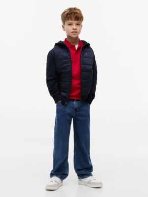 Детские куртки Tommy Hilfiger Kids' Mixed Media Hooded Quilted Jacket — фото 2