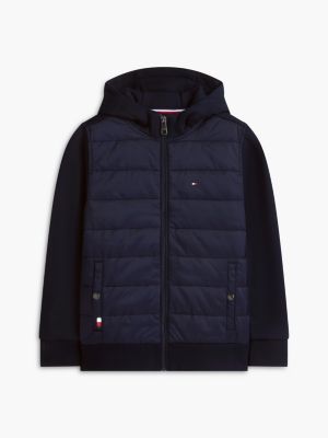 Детские куртки Tommy Hilfiger Kids' Mixed Media Hooded Quilted Jacket — фото 7