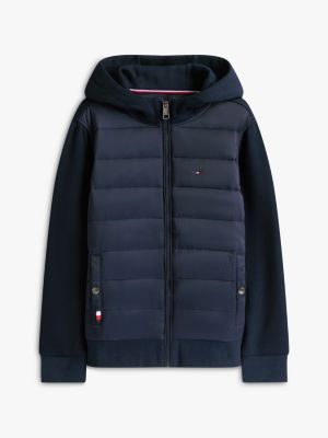 Детские куртки Tommy Hilfiger Kids' Mixed Media Hooded Quilted Jacket — фото 8