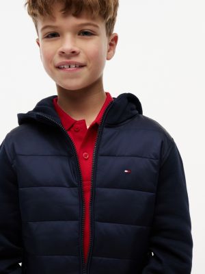 Детские куртки Tommy Hilfiger Kids' Mixed Media Hooded Quilted Jacket — фото 3
