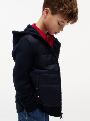 Детские куртки Tommy Hilfiger Kids' Mixed Media Hooded Quilted Jacket — фото 4