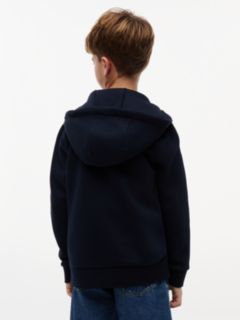 Kids' Mixed Media Hooded Quilted Jacket — Navy Blue 5